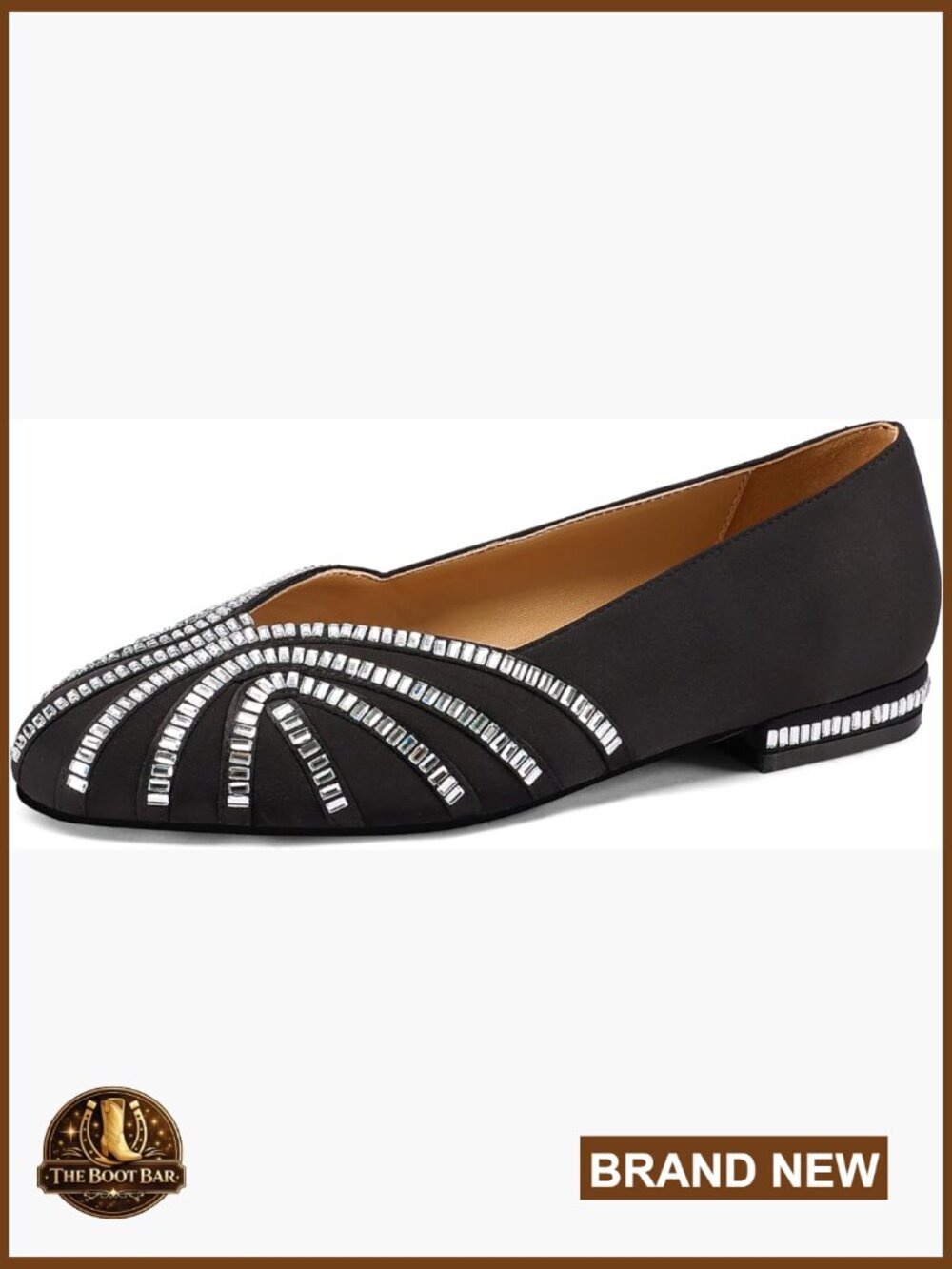 Rhinestone Round-Toe Ballet Flat Slip-On Shoes Comfortable Non-Slip Low-Heel